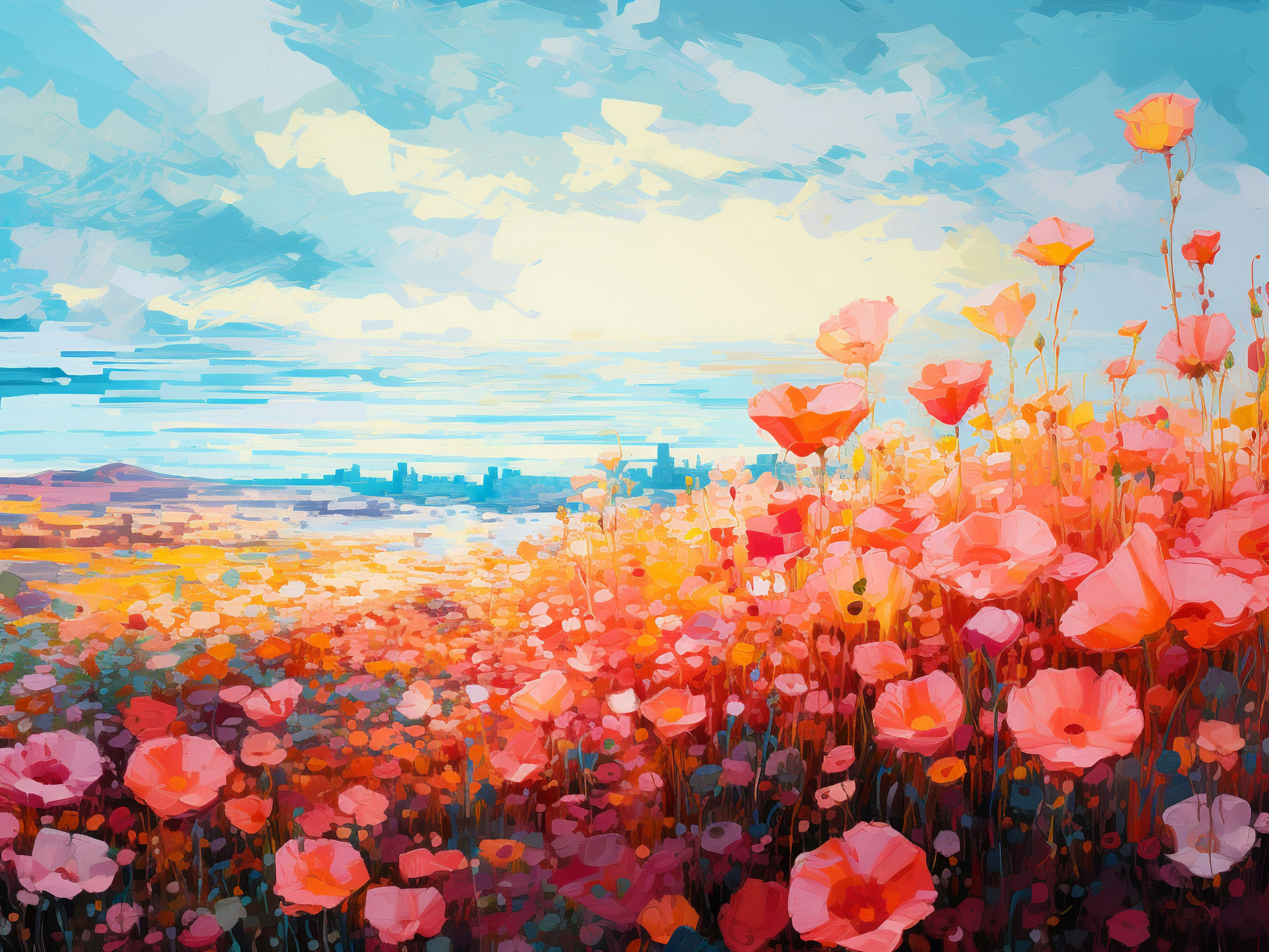 Flower Field 1 - Panel Wallpaper For Free